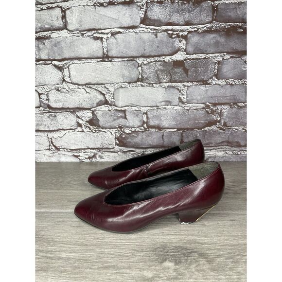 VTG Bally Maroon Leather England Pumps Dress Heels Women Sz 5M US/3UK/35EU READ - Picture 15 of 16